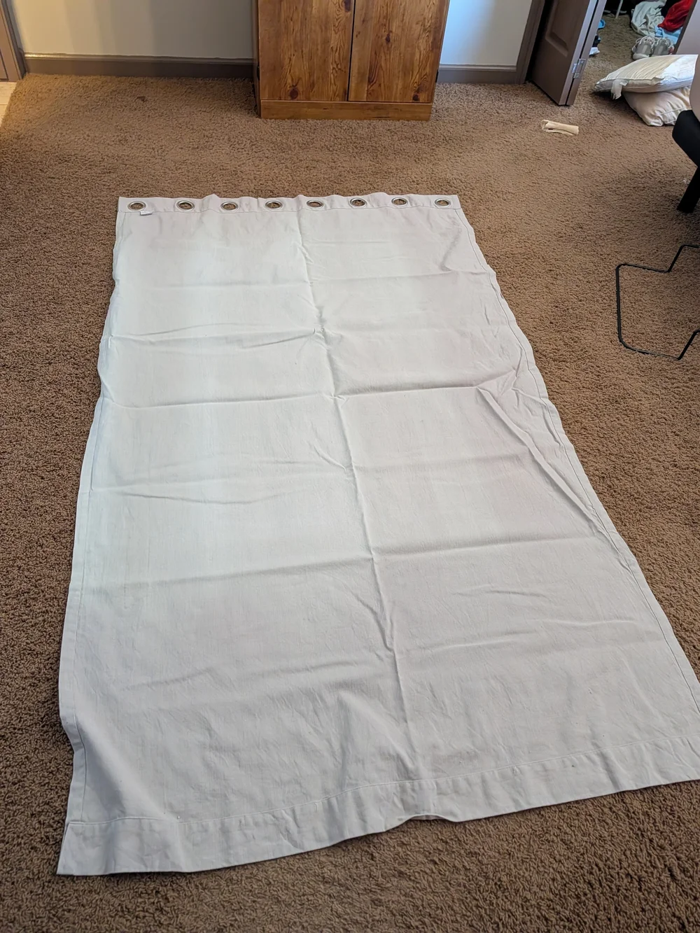 Threshold White Grommet Curtain Panel - Neutral Bedding Accent